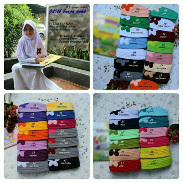 Jual Jilbab Bunga M (8-12th) | Shopee Indonesia