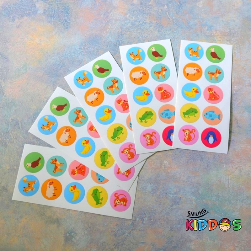 

STIKER BULAT 10 BINATANG - Sticker Mainan Anak Dekorasi Deco Scrapbook Emoticon Kiss Cut