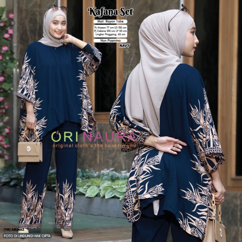 Kafana Set Jumbo  - One Set Jumbo Waka Waka Setelan Wanita Rayon Premium  Set Celana Panjang Batik Bigsize Kekinian