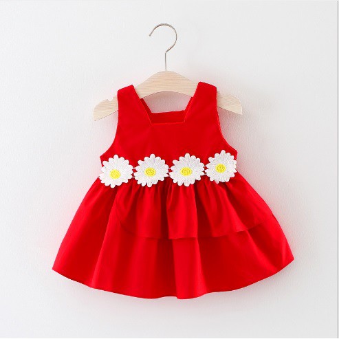 C65- Dress anak perempuan / baju dress anak/ pakaian anak cewek dress tanpa lengan anak motif bunga