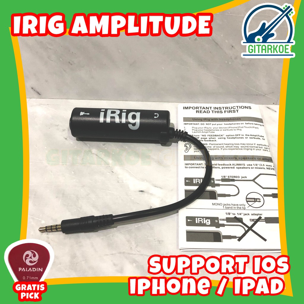 iRig Gitar AmpliTube Interface Guitar iOS iPhone iPad