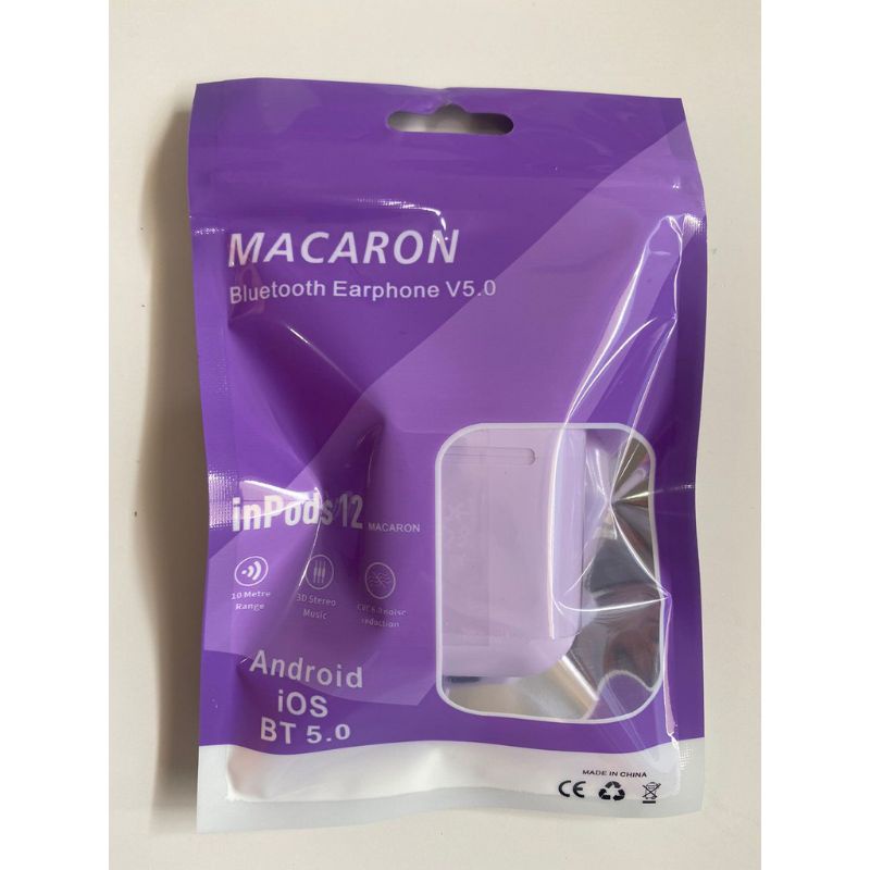 Inpods 12 TWS Wireless Earphone Bluetooth 5.0 Warna Macaron inPods12-Lilac/Ungu
