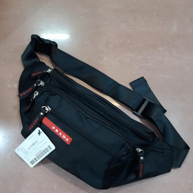 -SIAP KIRIM- TAS PINGGANG IMPORT PRADA PARASUT / NYLON K
