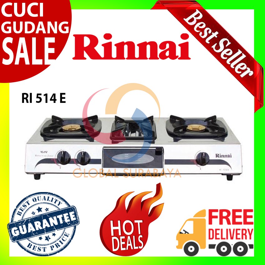Kompor Gas Rinnai 2 Tungku - RI 514 E