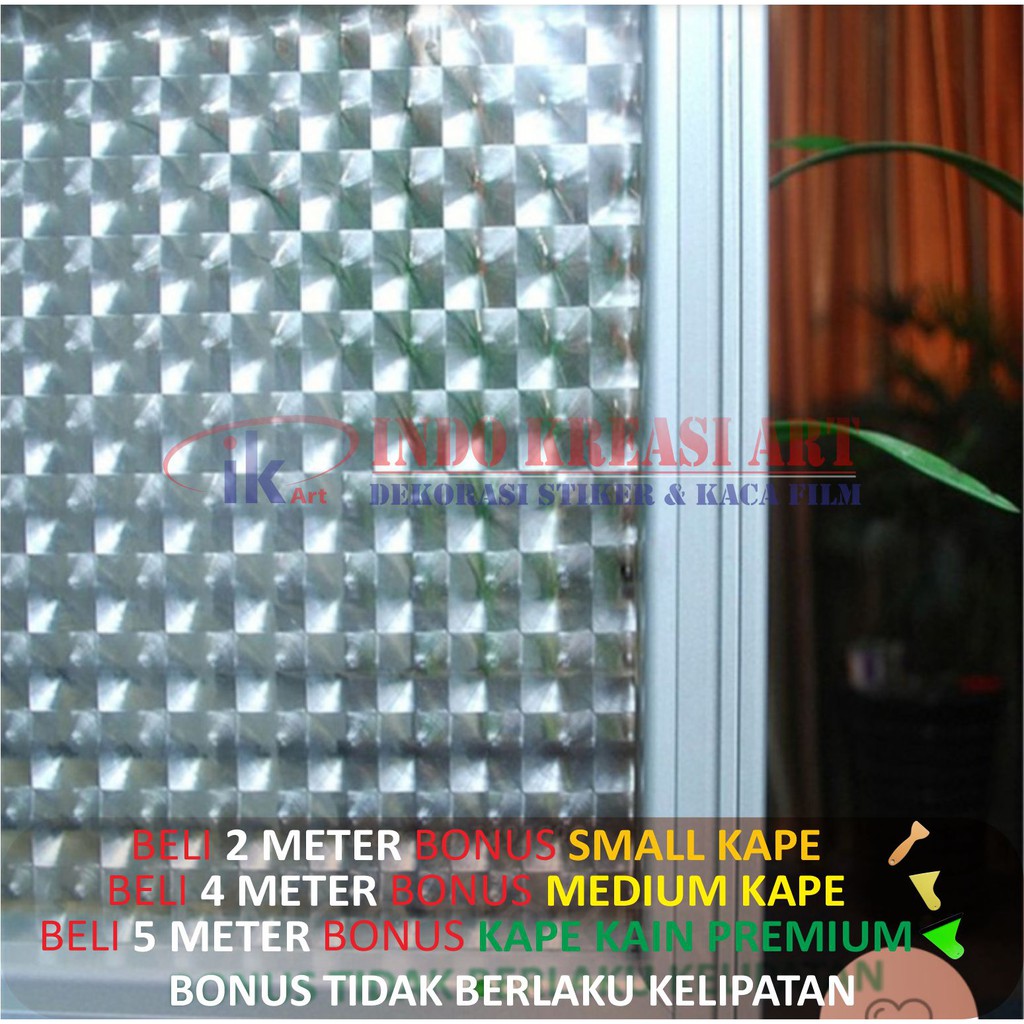 STIKER KACA STICKER KACA MOTIF KOTAK 3D PREMIUM 122 KACA FILM MOTIF PELAPIS KACA