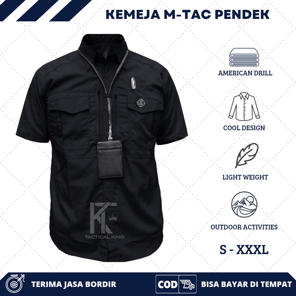 Kemeja tactical mtac lengan pendek kemeja casual pria kemeja outdoor kemeja lapangan