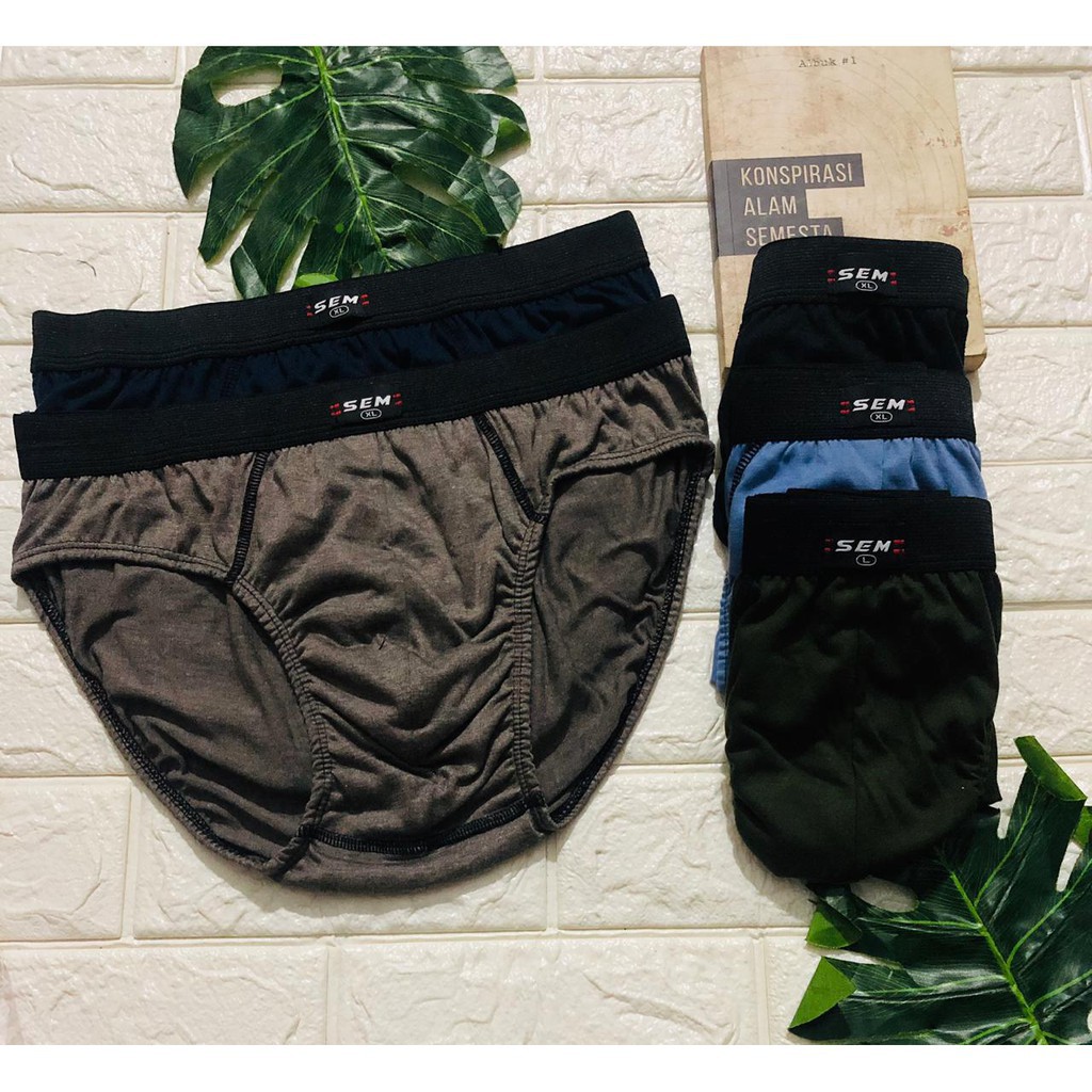 3 Pcs CD SEM Karet Boxer - Celana Dalam Pria Dewasa - Random Motif Mix Warna