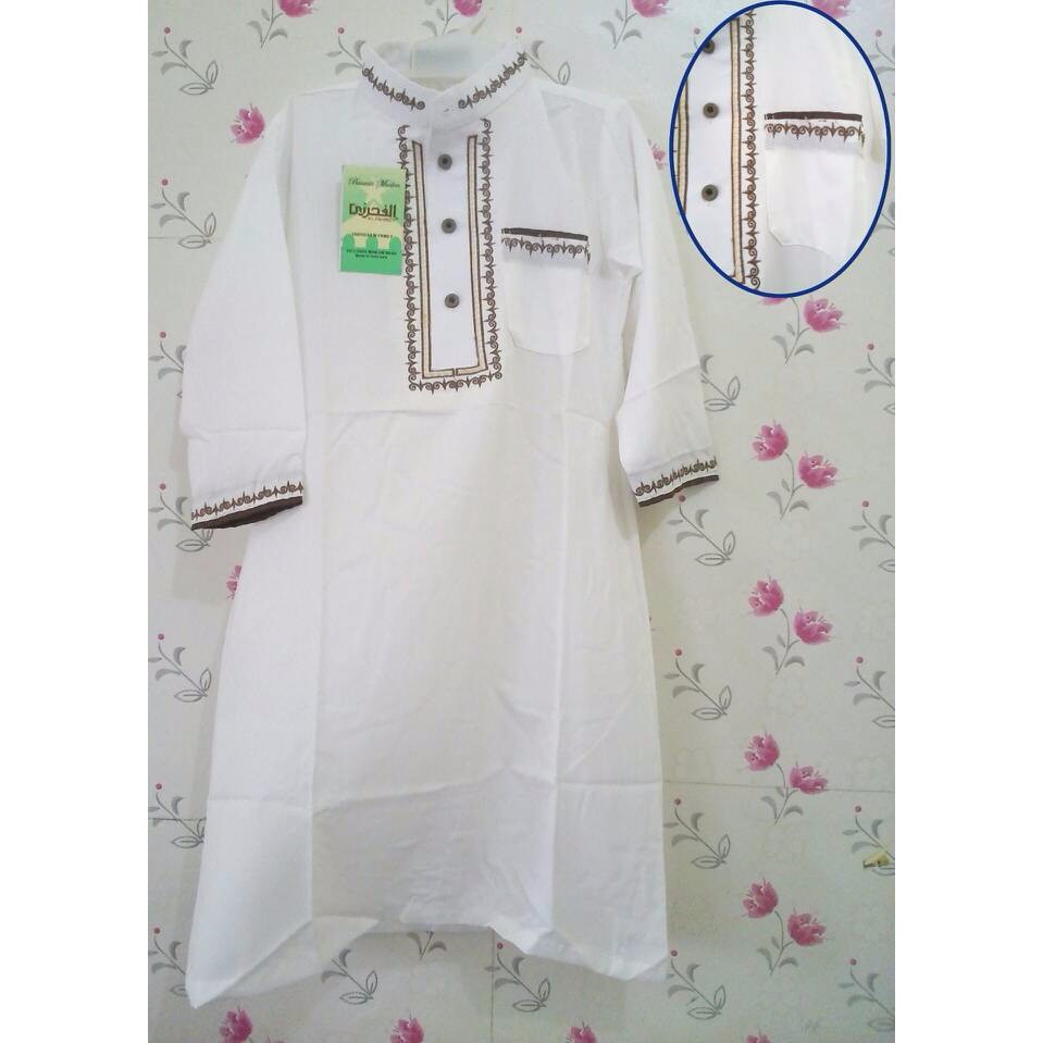 KOKO GAMIS ANAK COWOK PUTIH BORDIR MINIMALIS 1-5 TAHUN - Eksklusif