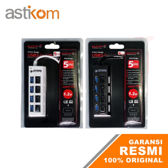 Usb Hub 3.0 Saklar 4 port EYOTA USB HUB SAKLAR 4 PORT 3.0 1,2M