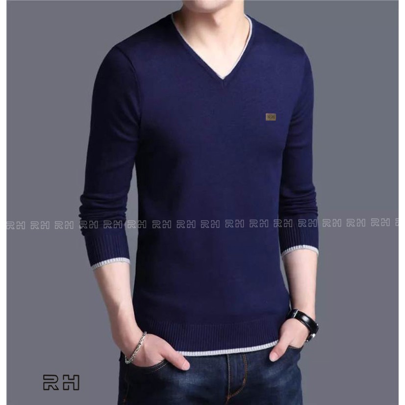 SWEATER RAJUT V NECK PRIA SWITTER PRIA ATASAN RAJUT SWEETER PRIA CARDIGAN BAJU RAJUT