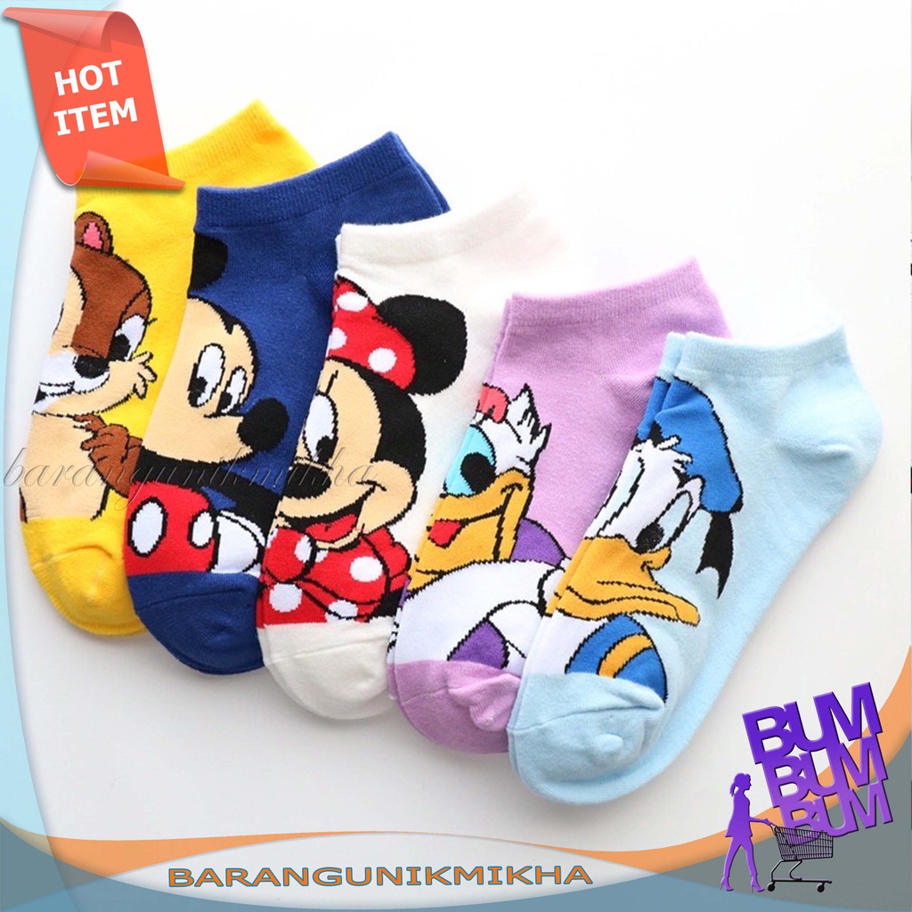 Kaos Kaki Wanita Fashion Motif Kartun l Kaos Kaki Korea Karakter DISNEY