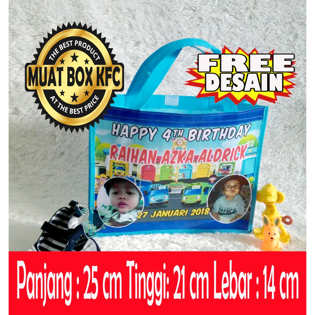 

BOX KFC Tas Souvenir Goodie Bag Ulang Tahun Ultah Anak Custom Foto Anak FREE Desain