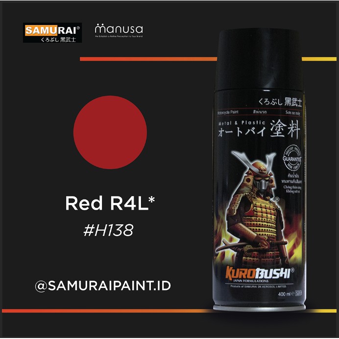 Samurai Paint Red R4L Honda #H138 Cat Aerosol Kualitas Kompresor cat sepeda motor warna cat motor