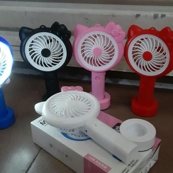 MINI FAN HELLO KITTY LED RIGHT/KIPAS PORTABEL MINI/KIPAS HELLO KITTY