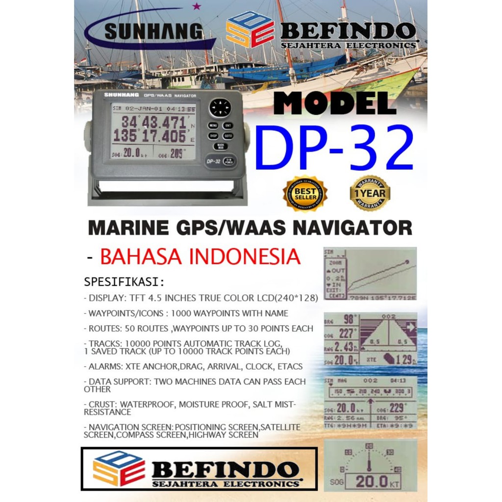 GPS/WAAS NAVIGATOR Shunhang DP32 ( GPS Pengganti Furuno GP32 )