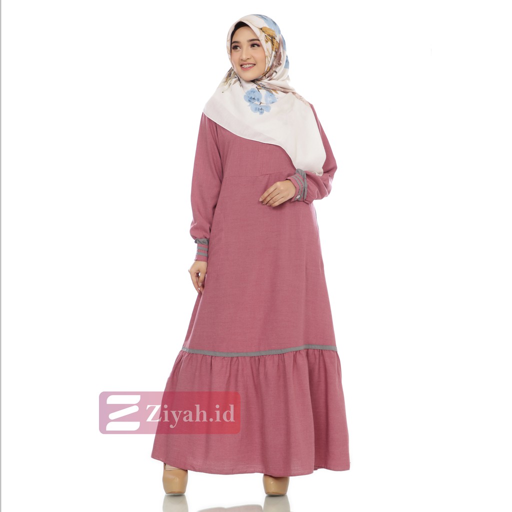Ziyah.id l Gamis Asiyah Daily  l Muslimah-Maroon
