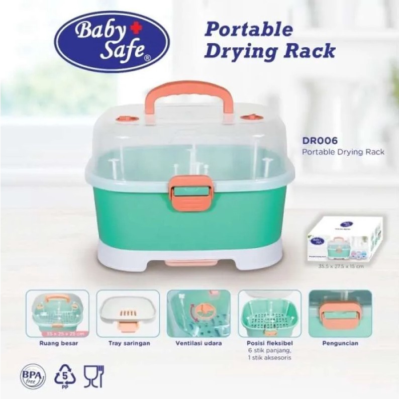 Baby Safe DR006 Portable Drying Rack | Rak Pengering Botol