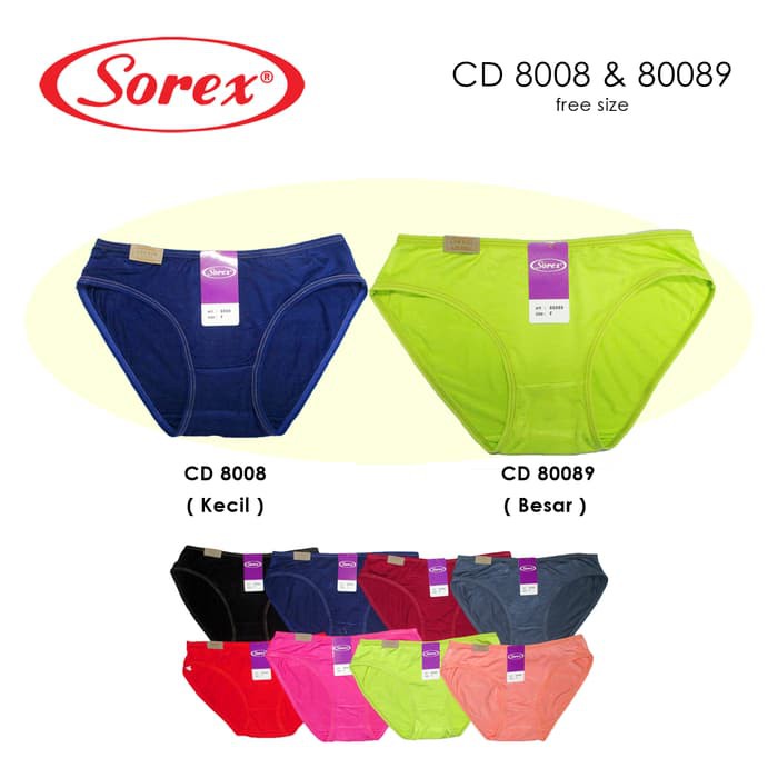 Celana Dalam Wanita Sorex Midi Standard Low Waist 8008 dan 80089