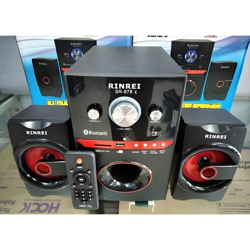 Speaker Aktif RINREI SR 878 E / SR 878 N Audio Multimedia 2.1 Super Woofer Bluetooth Super Bass - USB - SD Card - Radio - Remote - Speaker Rinrei SR-878E Speaker Bluetooth~FMS