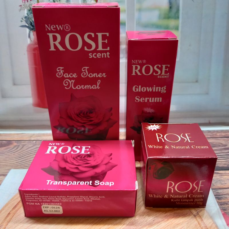 PAKET CREAM ROSE 100 ML 4IN1 ( CREAM.TONER.SERUM.SABUN )