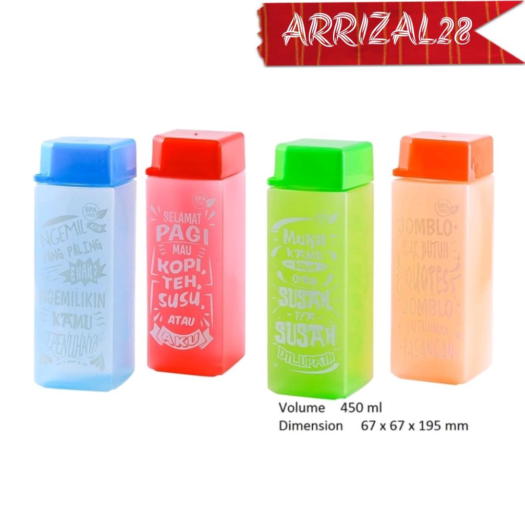 (200gr) MYBOTTLE QUOTES BOTOL AIR MINUM BIGGY HOME BPA FREE 500ML