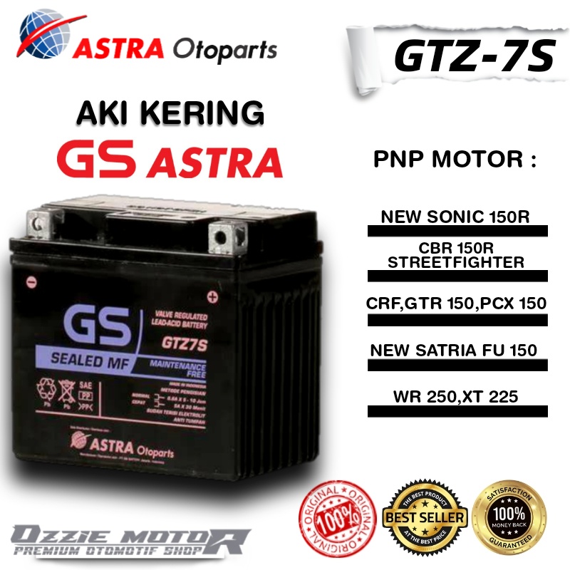 AKI GS ASTRA GTZ-7S MF 5.5AH AKI KERING MOTOR CBR 150 SATRIA FU 150