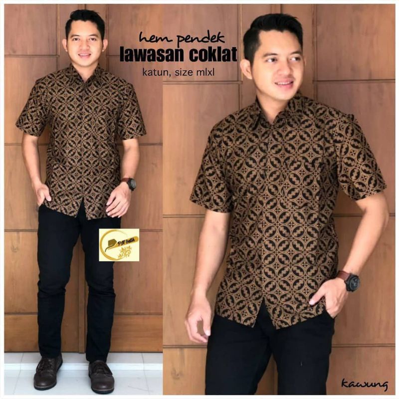 Kemeja batik pria lengan pendek reguler M L XL XXL  | Baju batik lengan pendek reguler