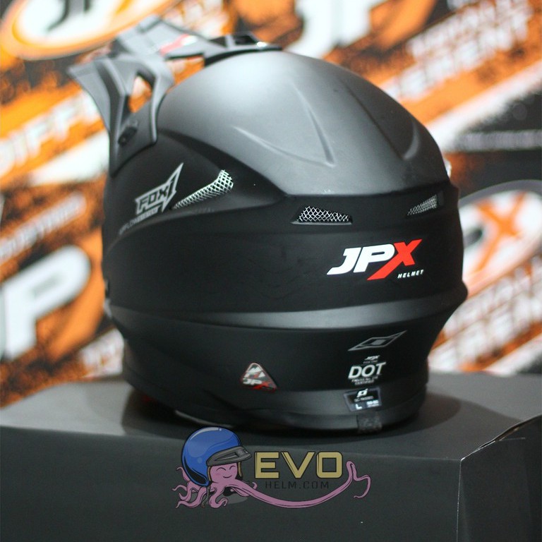 HELM JPX CROSS_SOLID - BLACK DOFF / SILVER + GOOGLE SNAIL (ONGKIR 2 KG) JPX BLACKDOFF HITAM DOP