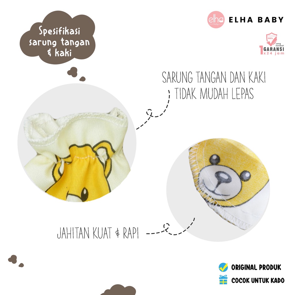 [CO 1K] Sarung Tangan dan Kaki Bayi Bayi Murah Lucu Sarung Tangan Kaki Bayi 1 set Baby Gift Set Kado