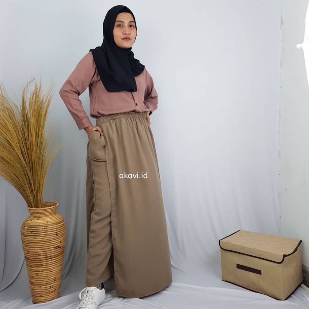 ROK CELANA JUMBO PREMIUM WOLFIS / ROK WOLVIS MUSLIM PANJANG WANITA UP TO 100KG