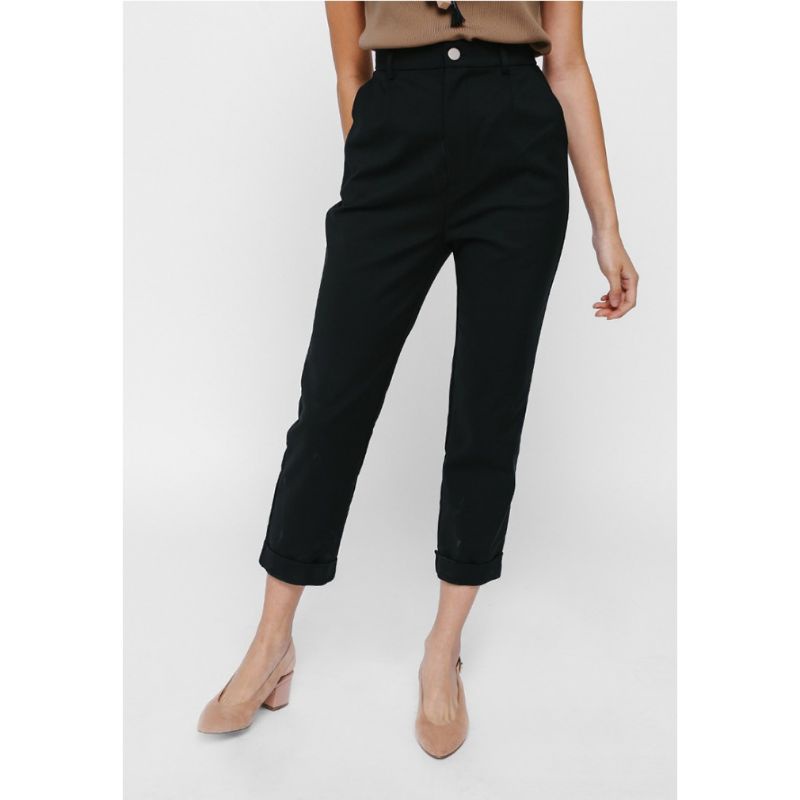 Love, Bonito Patrice Cuffed Pants Black CELANA WANITA