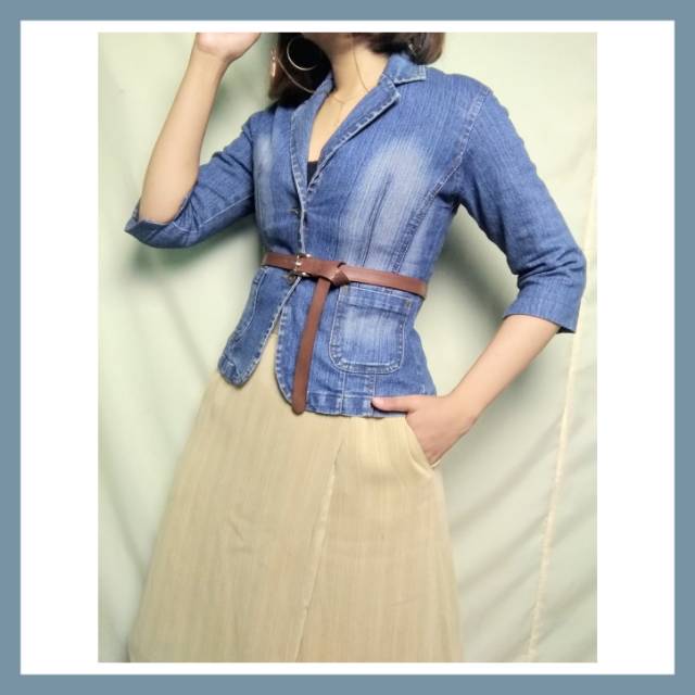 Preloved baju jaket blue jeans nevada wanita murah vintage