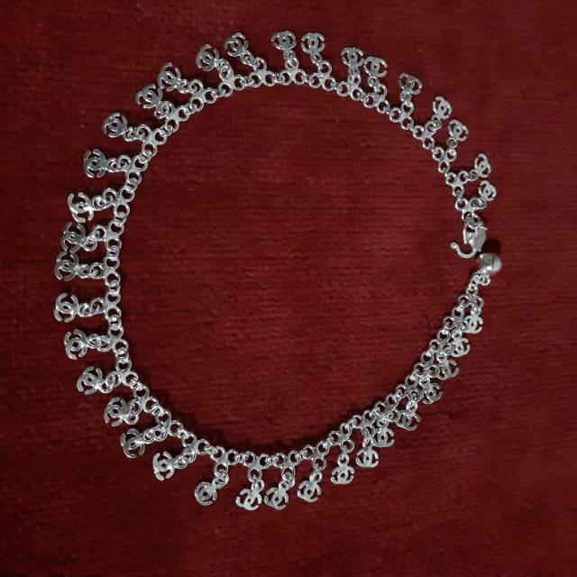 Gelang kaki dewasa perak murni