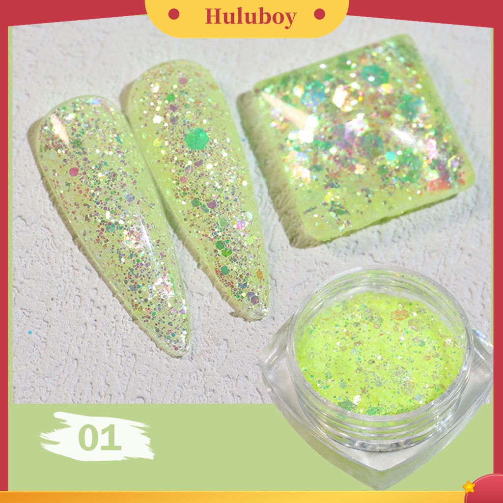 Huluboy Huluboy♡ Ornamen Bubuk Glitter Sequins Untuk Dekorasi Nail Art