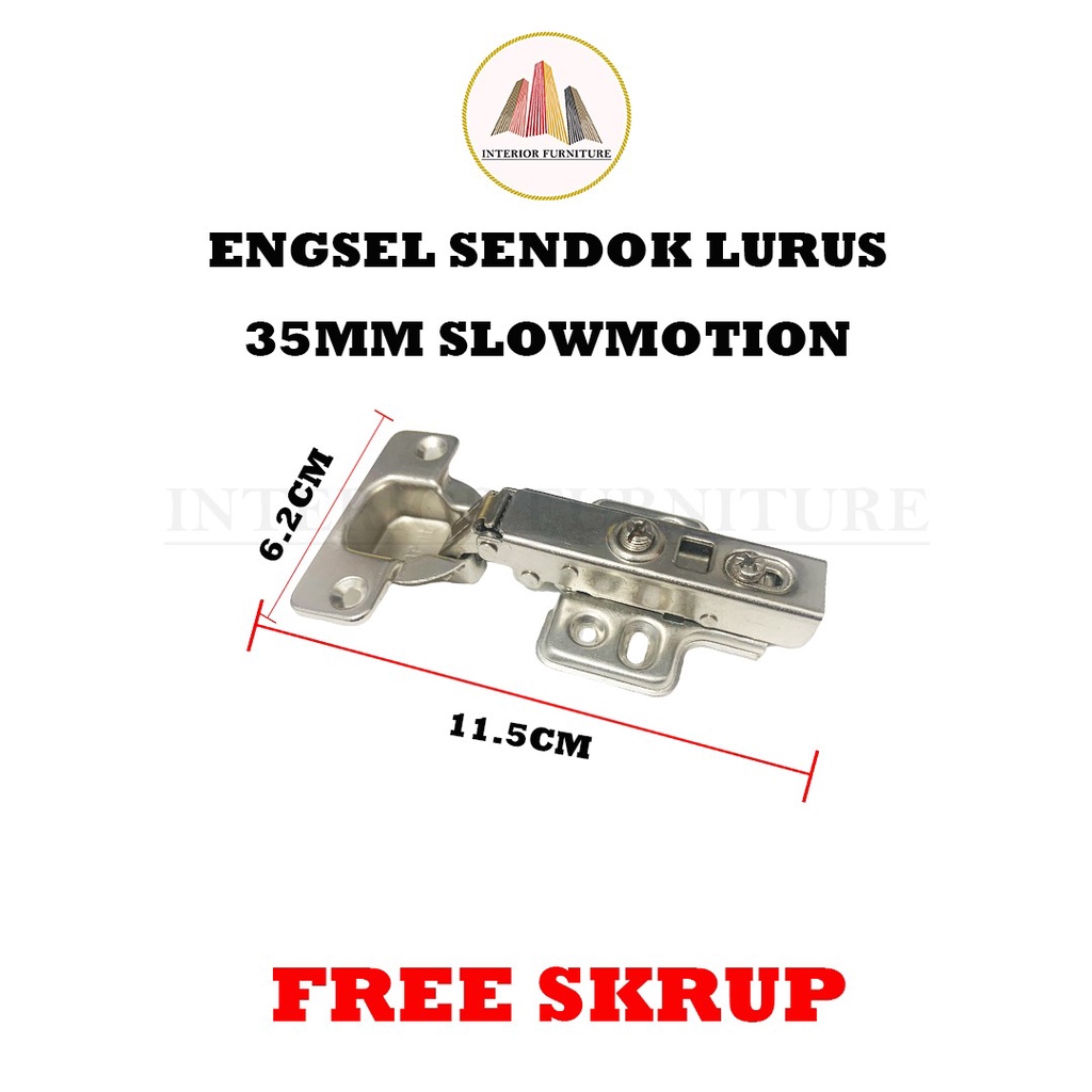 Engsel Lemari Engsel Sendok 35 MM Slow Motion Soft Close Clip On Hidrolik