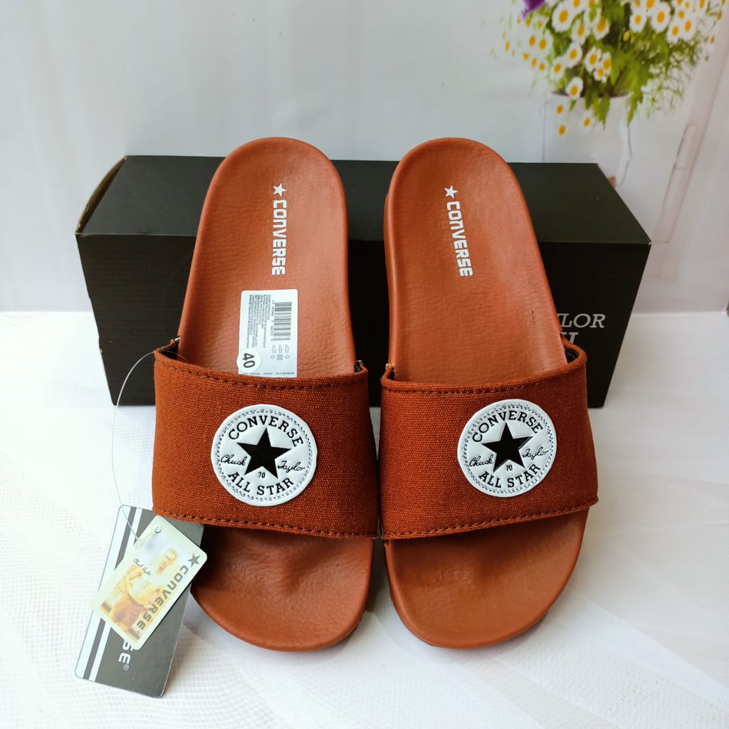 SANDAL SLOP CONVERSE SANDAL SLOP ALLSTARS KEREN SANDAL SLOP MURAH PERIA/WANITA-coklat
