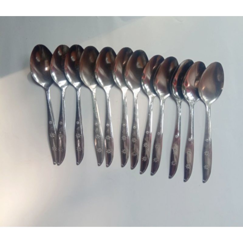 24pcs/ 2 lusin sendok stainless steel bahan tebal