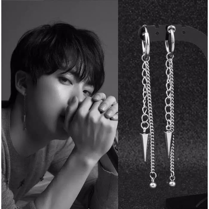 EE0394 - Anting Gantung Jepit Tanpa Tindik Pria Wanita Kpop Korea BTS EXO NCT DAY6 SKZ GOT7 Daniel Enhypen Treasure Day6 BigBang Blackpink Twice Red Velvet Itzy Ive Aespa Loona New Jeans Stayc