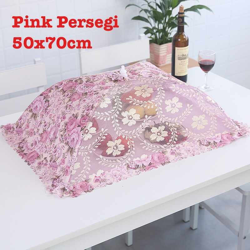 WJ255 Tudung Saji Lipat Renda Payet Cantik / Penutup Makanan Lipat