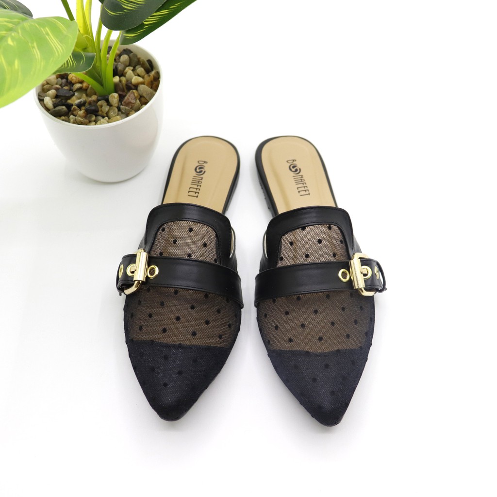 SBM STORE KAILA MULES JARING SEPATU CEWEK FLAT SHOES TEPLEK TERBARU TREND 2023