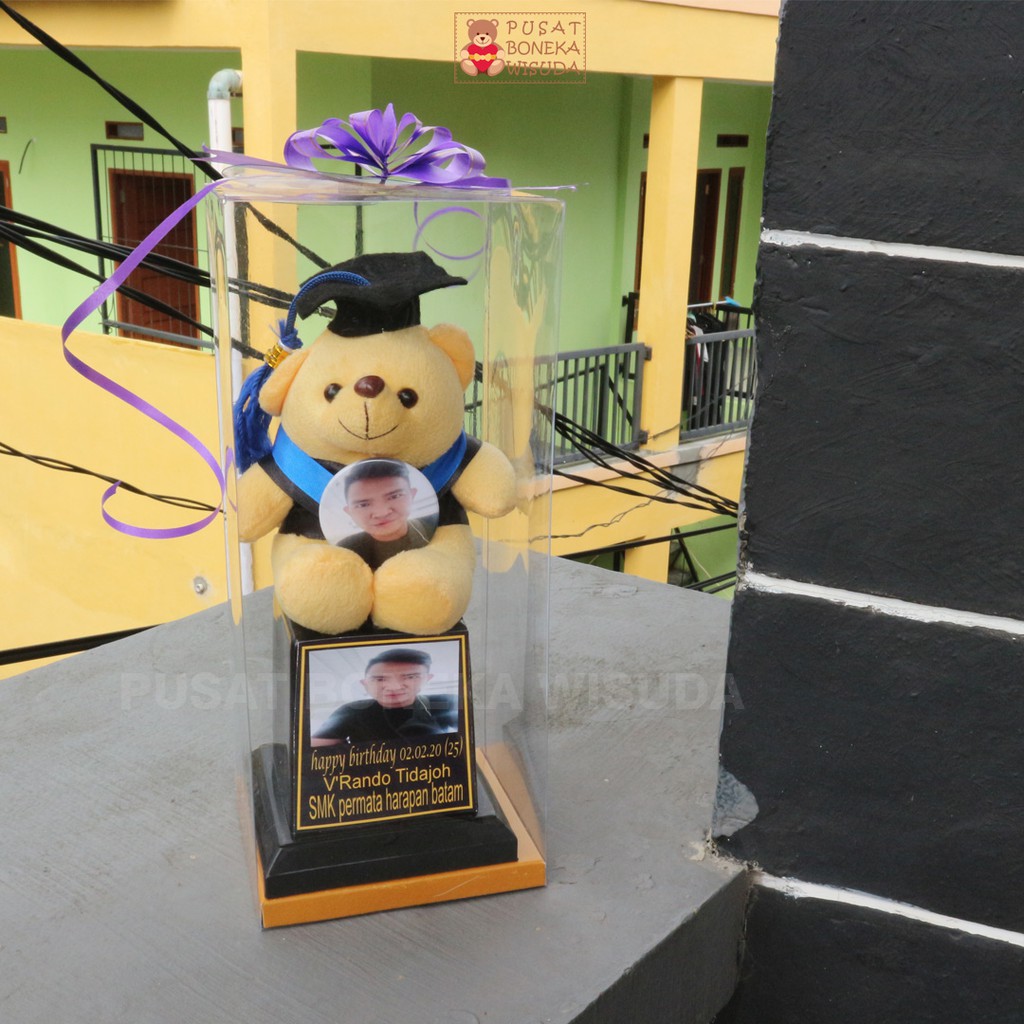 Piala Boneka Wisuda Mika Kado Hadiah Souvenir sekolah TK PAUD SD SMP Grosir Murah anak nama Custom