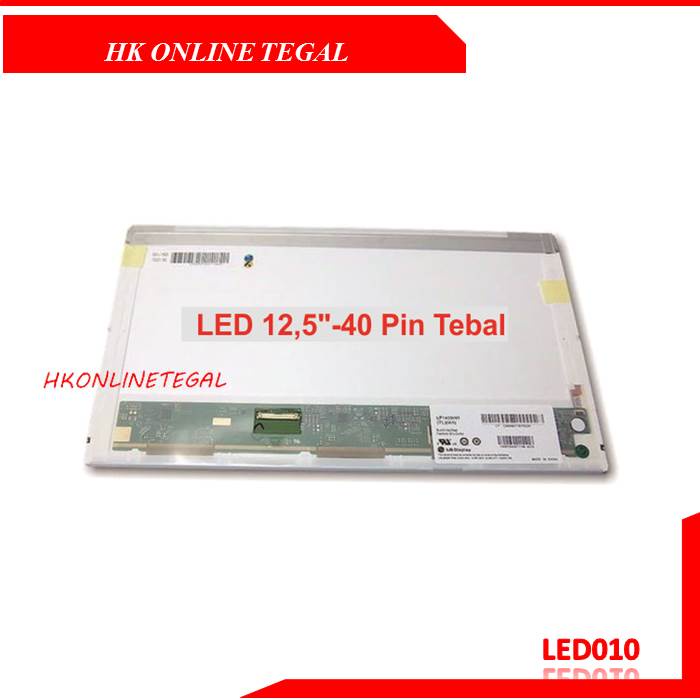 Layar LCD LED laptop 12,5" 40 PIN TEBAL
