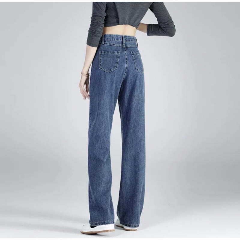 Highwaist Loose Jeans Kulot jeans Wanita