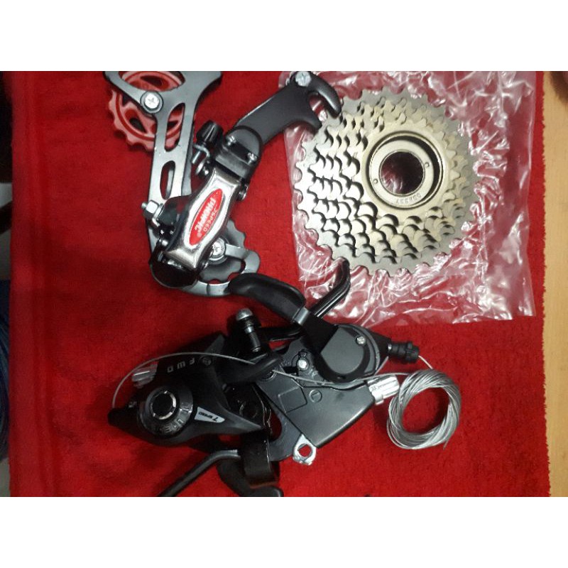 Groupset 7 speed rd,shiter 3x7 speed,freewill drat/ulir.buat sepeda lipat. minion.mtb