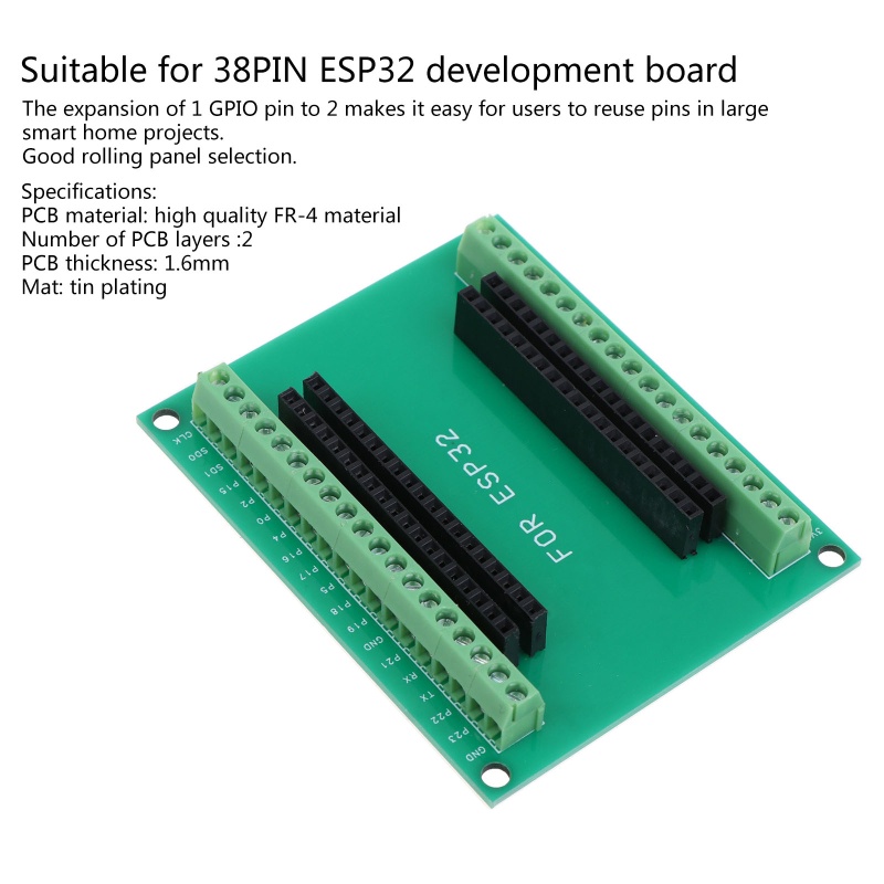 Btsg 38Pin ESP32 Breakout Board GPIO 32microkontroller GPIO 1menjadi 2papan Ekspanding