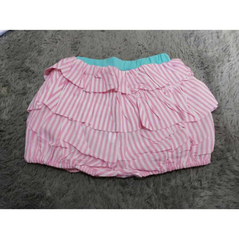 Setelan anak perempuan Ebuty 9-1 top + pants ruffle stripe pink