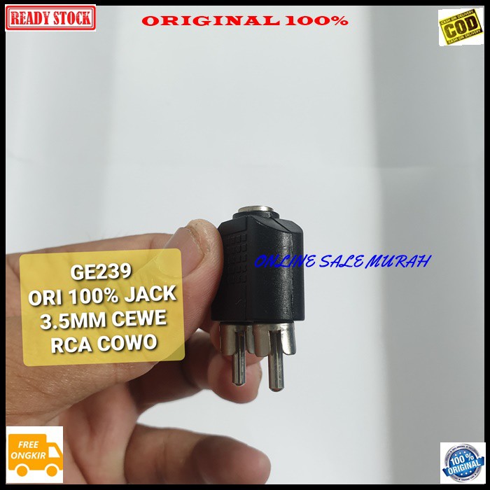 G239 Jack rca cowo jek rca cewe adapter konektor sambungan splitter audio sound extension penyambung suara headset headphone converter female male canon aux dvd ampli stereo original  JACK RCA COWO DAN RCA CEWE  BISA DIPAKAI BOLAK BALIK  20 GRAM ORIGINAL