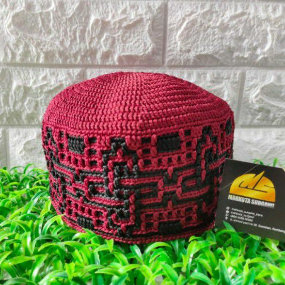 PECI RAJUT MOTIF MOZAIK CHAIN