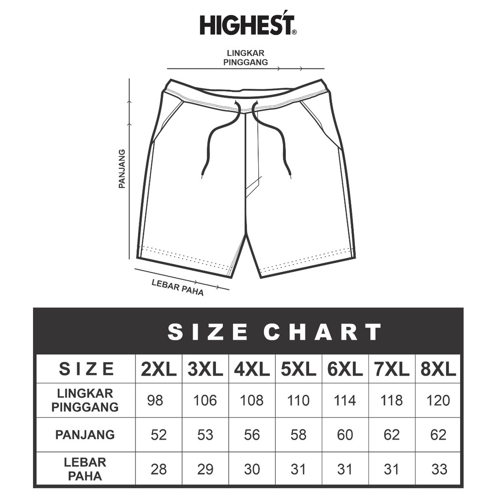 HIGHEST Celana Olahraga Pendek Big Size Sweatpants Jumbo - Hgsp5