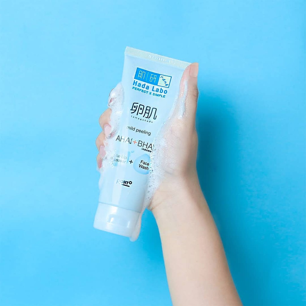 Hada Labo Tamagohada Mild Peeling Face Wash Make up Remover